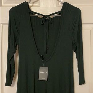 Hunter Green Ribbed Dress